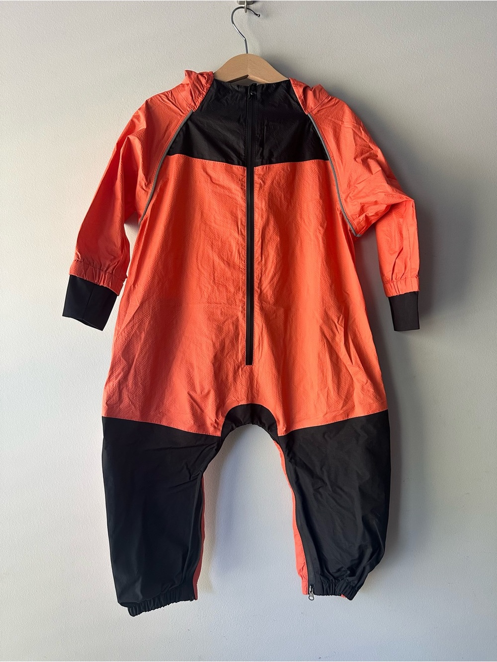 Stonz Orange and Black Kids One Piece Rain Suit